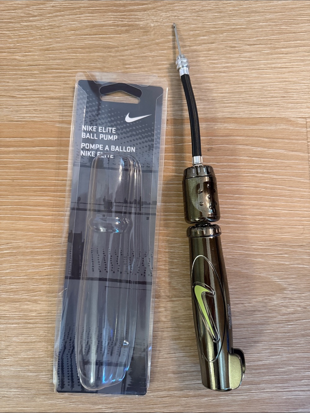 New Nike Metallic Olive Ball Pump with Lime Swoosh